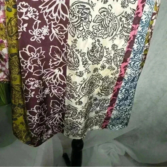 NWT 3XL Daniel Rainn Long Sleeve Scoop V-Neck Floral Boho Inspired Tunic Blouse - Picture 3 of 13